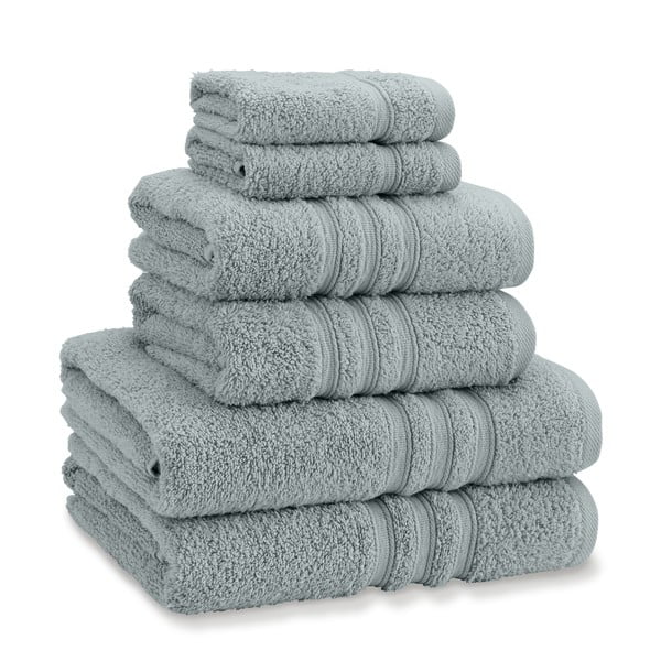 Set di asciugamani per viso e corpo tipo terry verde polveroso in cotone 6 pz Zero Twist – Catherine Lansfield