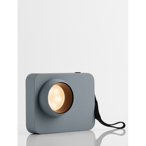 Lampada da tavolo LED blu polveroso in metallo con intensità regolabile (altezza totale 11 cm) Kedros – Nova Luce-image-1