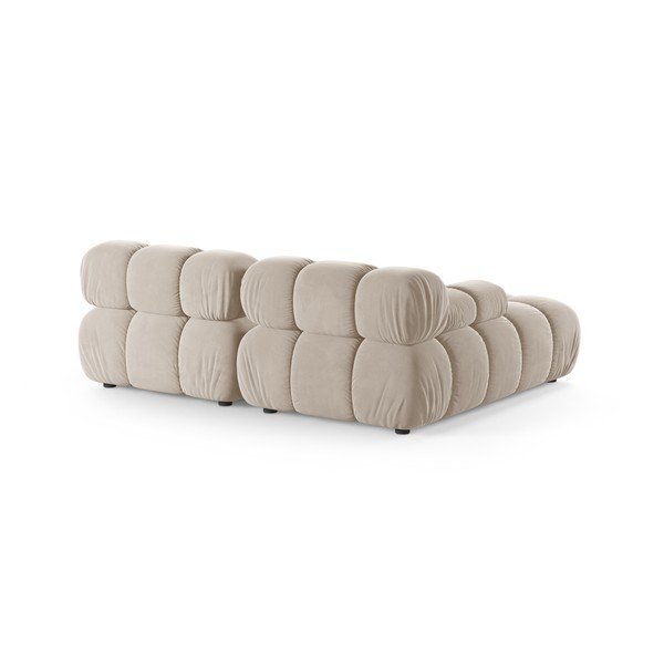 Divano angolare componibile color crema (con penisola a sinistra/con chaise lounge) con rivestimento in velluto – Micadoni -image-3
