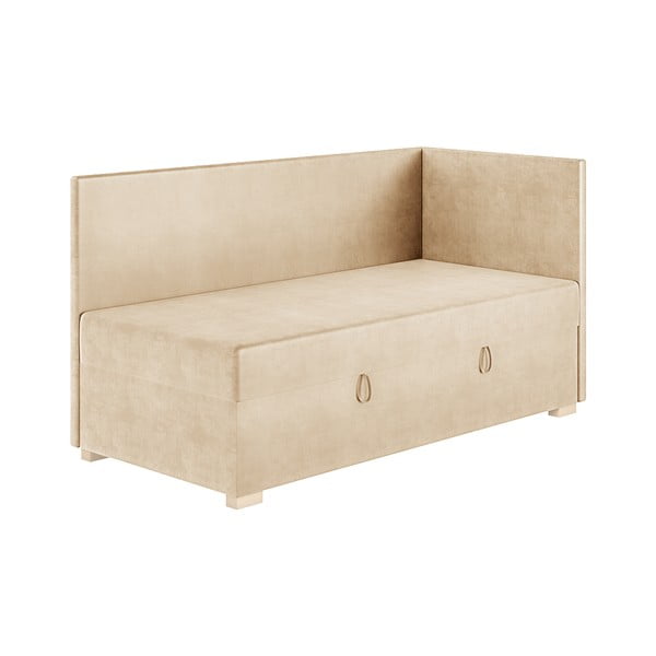 Letto da bambini con sponde beige con contenitore con materasso incluso 90x200 cm Flexi – Ghado-image-3