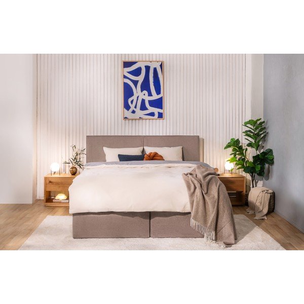 Letto boxspring grigio tortora 160x200 cm Olia Bold – Bonami Selection-image-1