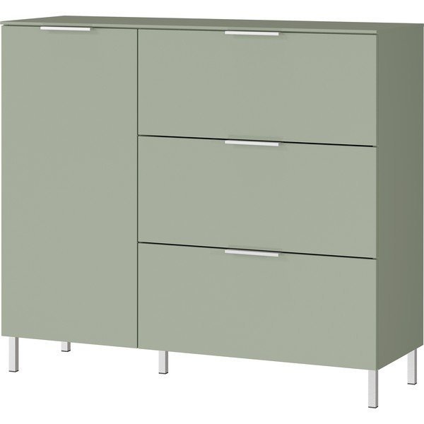 Cassettiera bassa verde chiaro 109x98 cm Kenora - Germania-image-2