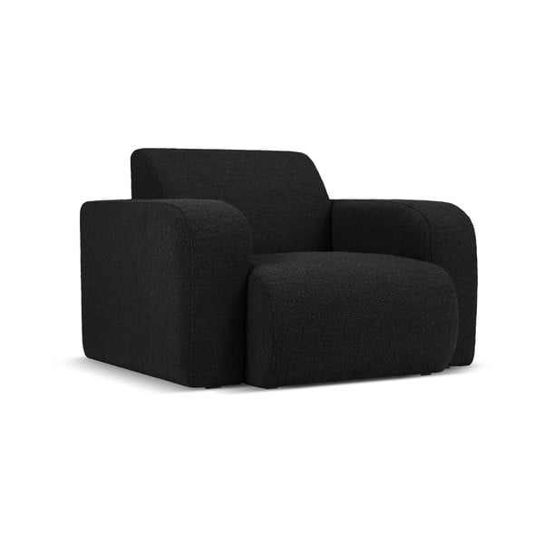 Poltrona nera in tessuto bouclé Molino - Micadoni Home