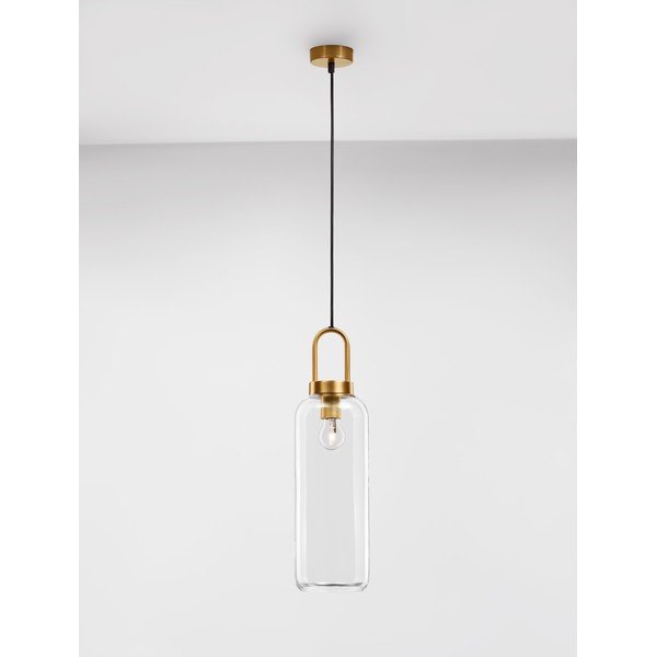 Lampadario color ottone in vetro con paralume in vetro ø 15,5 cm Irvine – Nova Luce-image-4