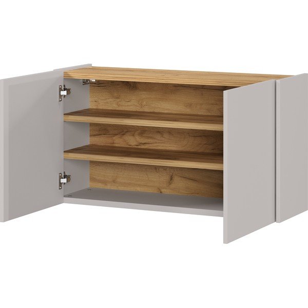 Armadietto color crema con effetto rovere da appendere 93x52x29 cm Libbiano – Germania-image-1