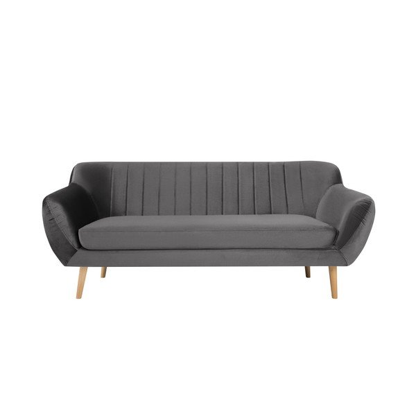 Divano a tre posti grigio Benito - Mazzini Sofas