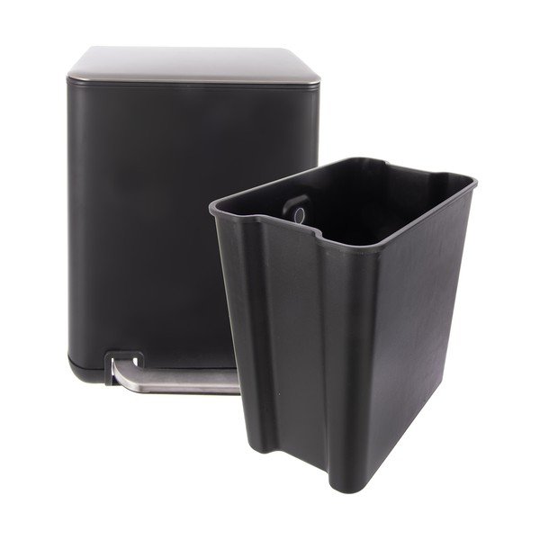 Cestino per la spazzatura nero in acciaio inox con pedale 20 l Black – Orion-image-4