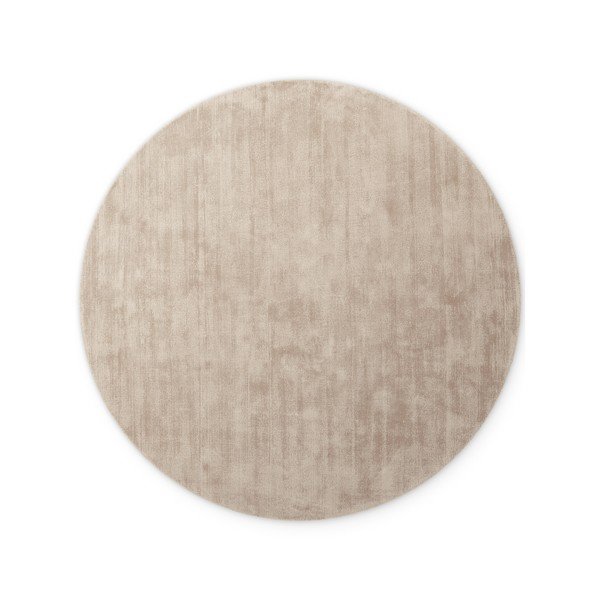 Tappeto rotondo beige in viscosa tessuto a mano ø 150 cm Noemi – Vikosa