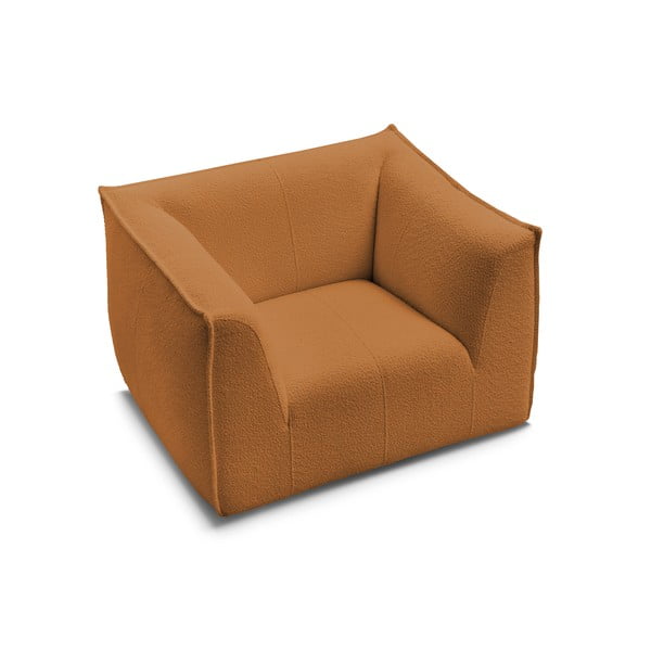 Poltrona color senape con rivestimento in bouclé Giorgia – Bobochic Paris-image-4