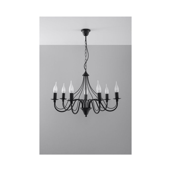 Lampada a sospensione nera 7 Fiorano - Sollux-image-3