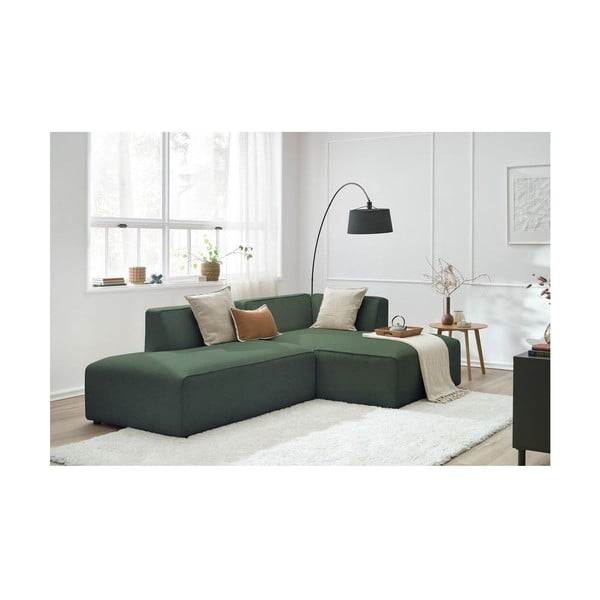 Divano angolare componibile verde (penisola a destra/a L) Megeve – Bobochic Paris-image-1
