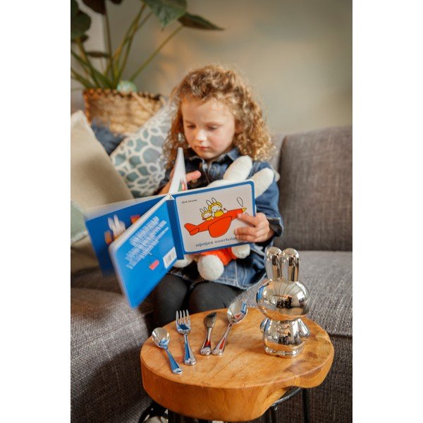 Posate per bambini in acciaio inox argento 4 pezzi Miffy - Zilverstad-image-4