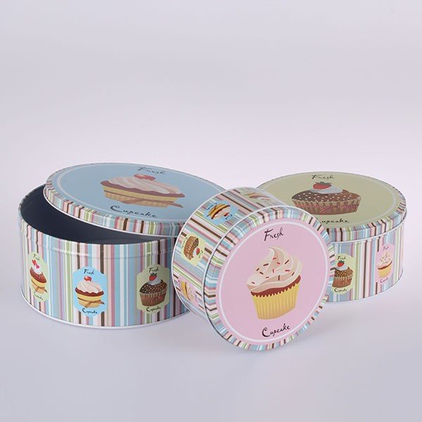 Sada 3 plechových dóz Fresh Cupcake