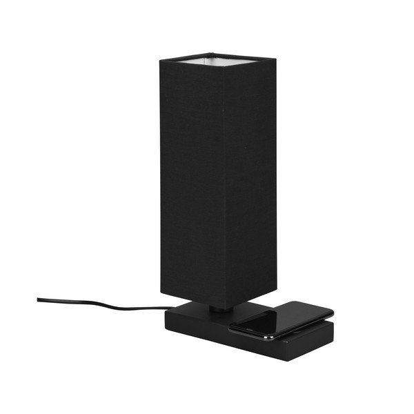 Lampada da tavolo nera opaca con caricatore wireless (altezza 35 cm) Haley - Reality