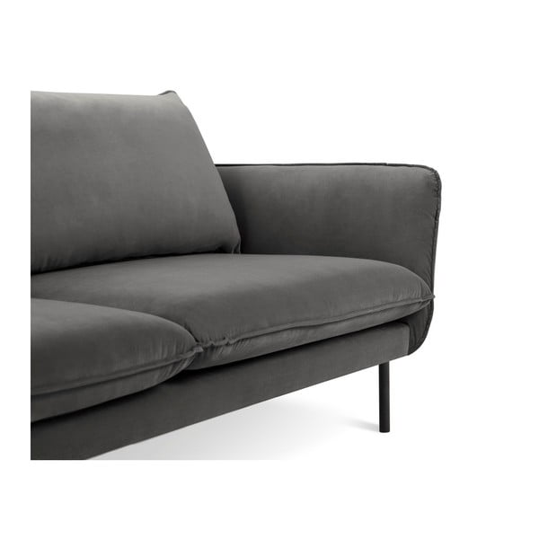 Divano angolare in velluto grigio scuro, angolo sinistro Vienna - Cosmopolitan Design-image-4