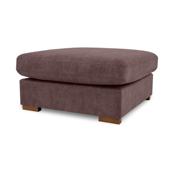 Pouf in similpelle marrone scuro Hamburg - Scandic-image-2