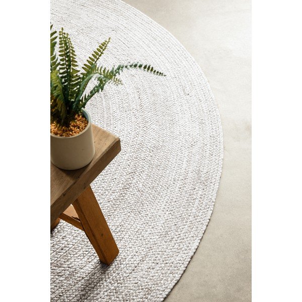 Tappeto rotondo bianco in iuta reversibile/tessuto a mano ø 140 cm Braided – Hanse Home-image-3