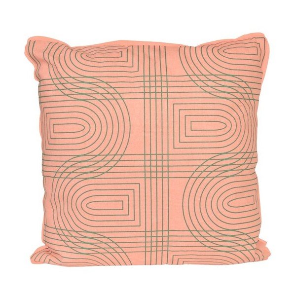 Polštář Retro Grid Peach Pink, 45x45 cm