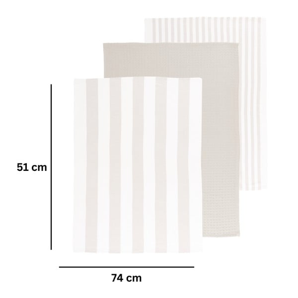 Set di strofinacci in cotone 3 pz 51x74 cm Marra – Tiseco Home Studio