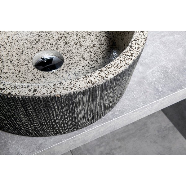 Lavabo rotondo in grigio scuro in ceramica ø 41 cm Priori – Sapho-image-2