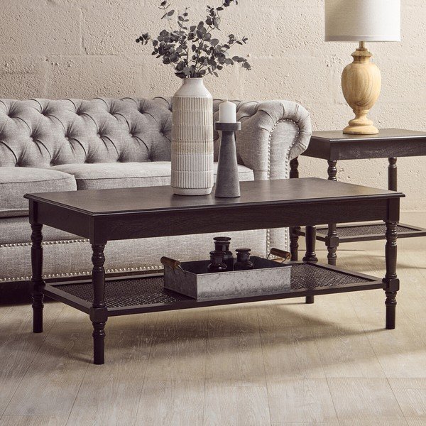Tavolino da salotto nero 60x120 cm Heritage – Premier Housewares-image-2