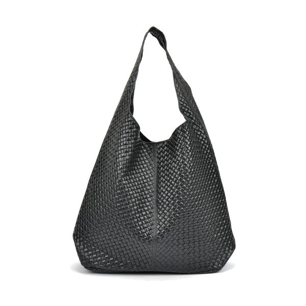 Černá kožená kabelka Mangotti Bags Barbara