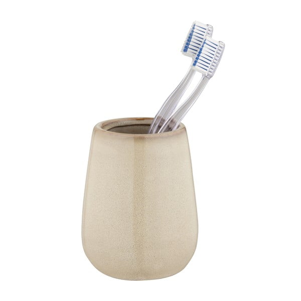 Portaspazzolino beige in ceramica Sirmione – Wenko-image-1