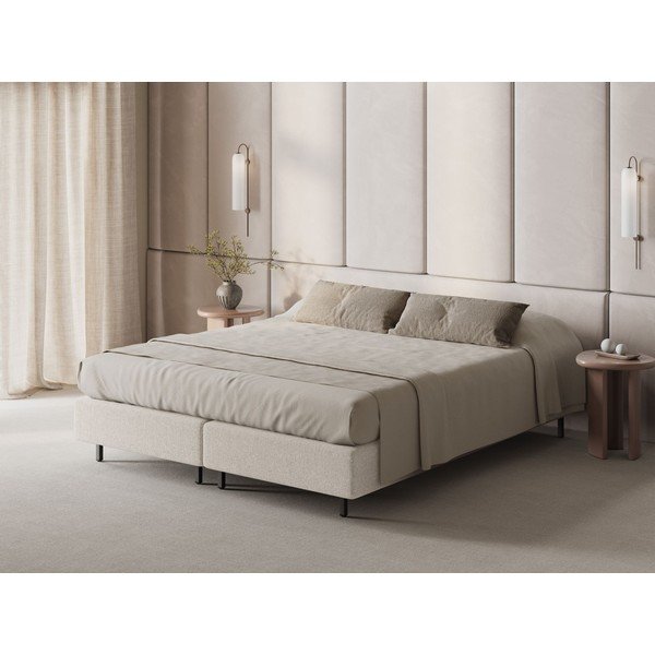 Letto singolo imbottito color crema senza testiera 90x200 cm Whale – Micadoni -image-1