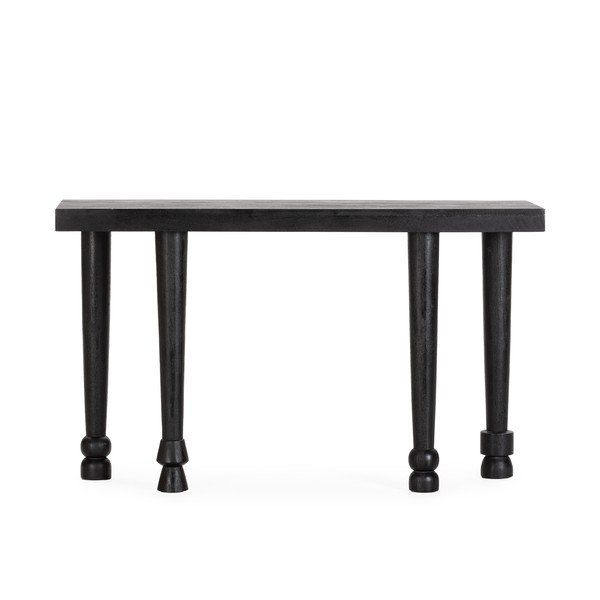 Tavolo consolle nero in mango massiccio 40x130 cm Inaya – MOME