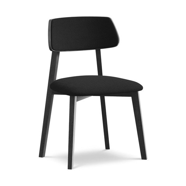 Sedia da pranzo nera in legno massiccio Niu – Makamii