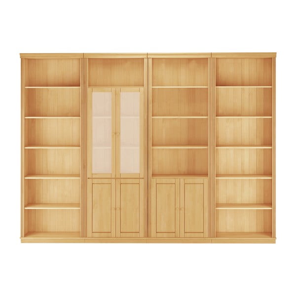 Libreria in legno di pino di colore naturale 370x223 cm Anita - Støraa