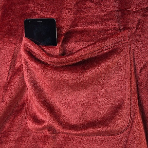Coperta TV in microfibra rosso bordeaux , 200 x 170 cm Lazy - DecoKing-image-3
