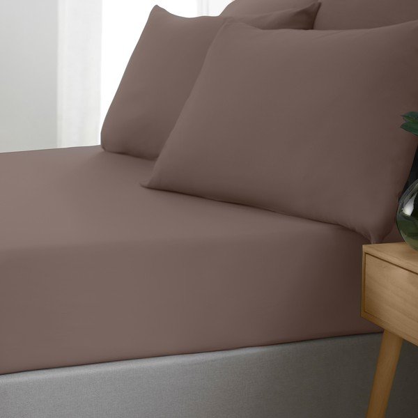 Lenzuolo con angoli marrone scuro 90x190 cm So Soft Non Iron – Catherine Lansfield-image-1