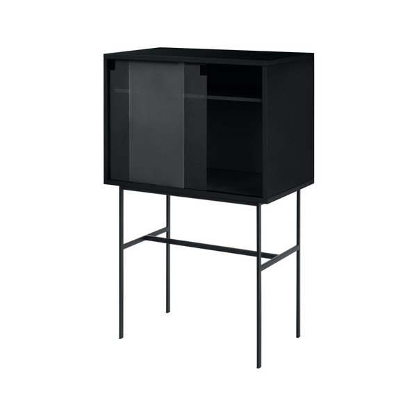 Vetrina nera con porte scorrevoli 70x109x40 cm Lekko – noo.ma