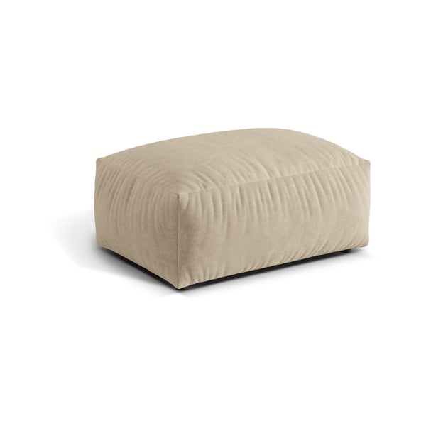 Poggiapiedi componibile beige con rivestimento in velluto Martina – Micadoni -image-1