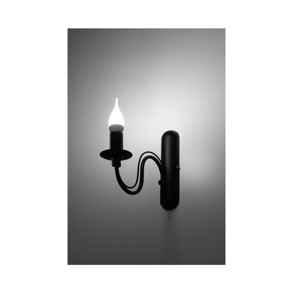 Lampada da parete nera in metallo Fiorano – Sollux-image-1