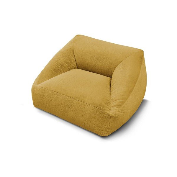 Puof a sacco giallo con rivestimento in pelliccia sintetica Lilibet – Bobochic Paris-image-4
