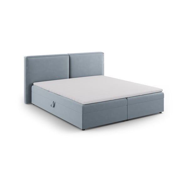 Letto boxspring azzurro con contenitore 160x200 cm Arendal - Cosmopolitan Design