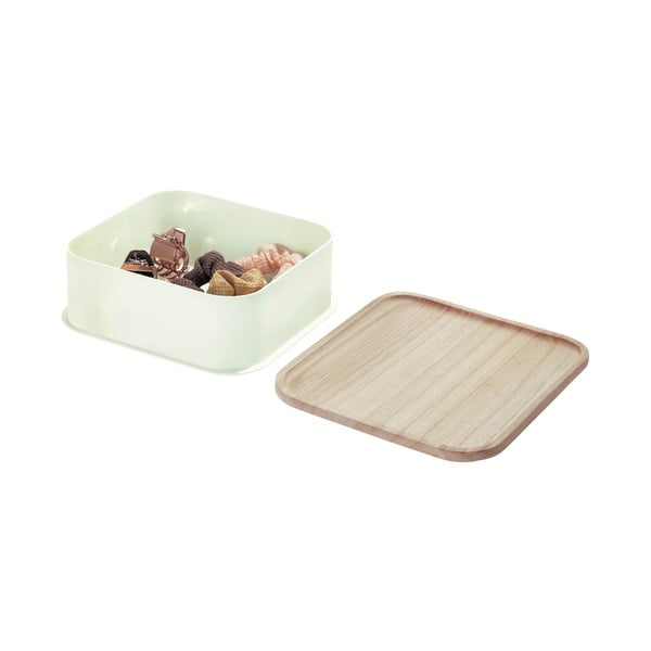 Scatola bianca con coperchio in legno di paulownia , 21,3 x 21,3 cm Eco - iDesign-image-3