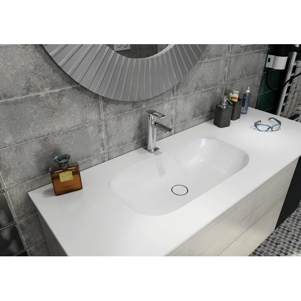Lavabo bianco in pietra artificiale 59x35,5 cm Impala – Sapho-image-1