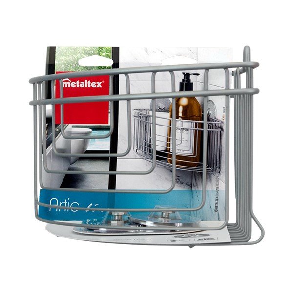 Scaffale a muro in acciaio per bagno Artic Corner Tall - Metaltex-image-2