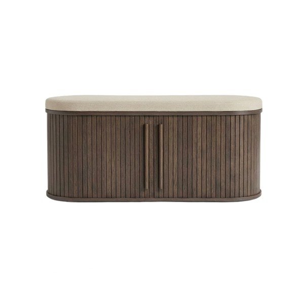 Panchina colore naturale scuro in imbottito Meta – Unique Furniture