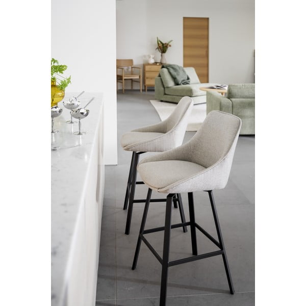 Sgabelli da bar beige in set di 2 (altezza seduta 65 cm) Alison - Rowico-image-1