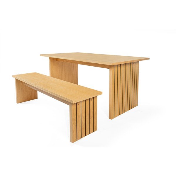 Tavolo da pranzo con piano in rovere 90x160 cm Stripe - Woodman-image-3