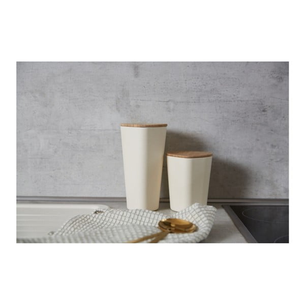 Scatola di conservazione beige con coperchio in bambù , 750 ml Derry - Wenko-image-3