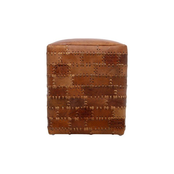 Sgabello in pelle HMS collezione Patchwork - HSM collection-image-1