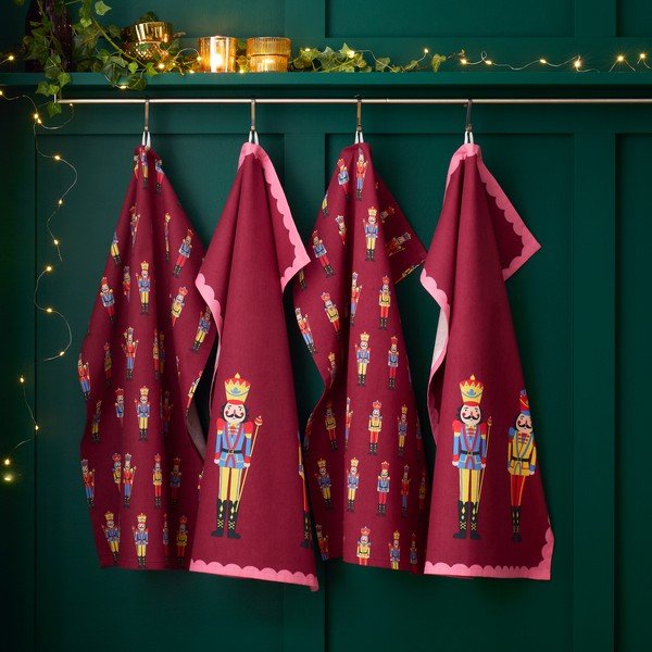 Set di strofinacci in cotone a tema natalizio 4 pz 70x50 cm Christmas Nutcracker – Catherine Lansfield-image-1