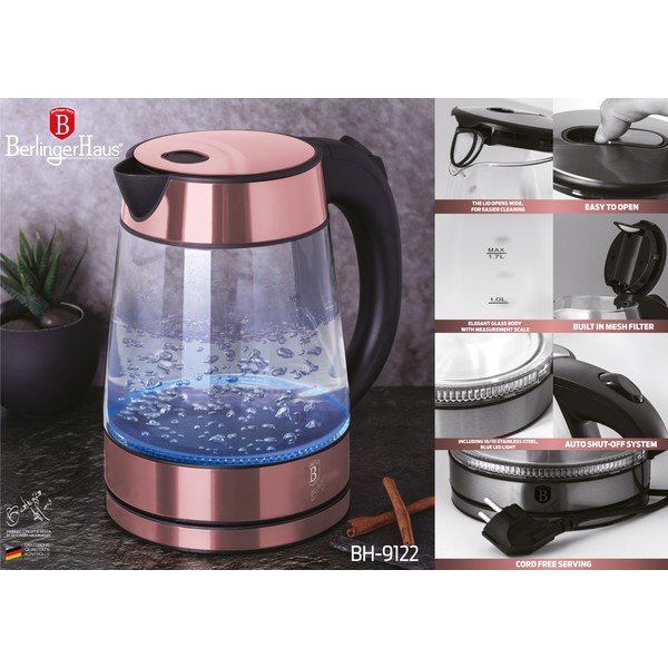 Bollitore rosa da 1,7 l I-Rose Edition - BerlingerHaus-image-3