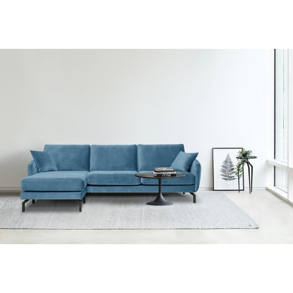 Divano angolare in velluto blu (angolo sinistro) Magic - Scandic-image-1