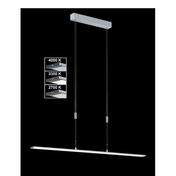 Lampadario con intensità regolabile argentato in metallo Metz – Fischer & Honsel-image-1